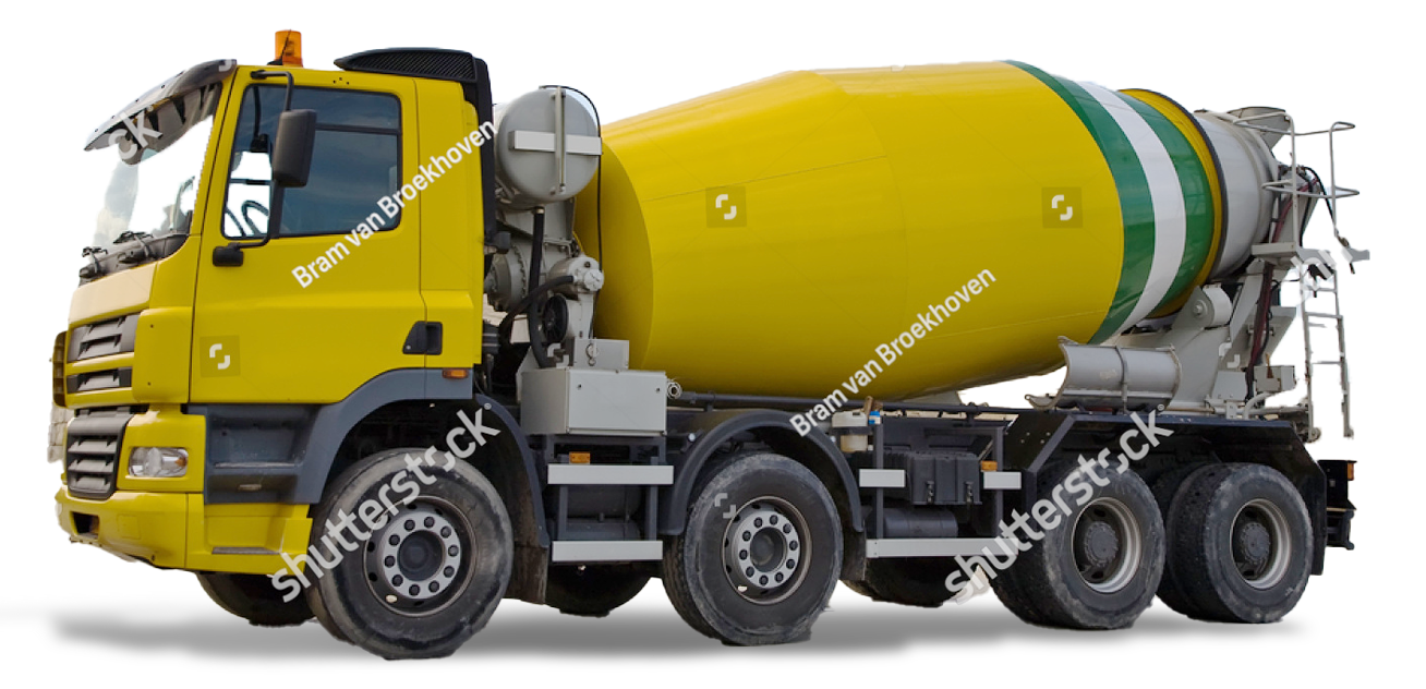 cement truck with shadow